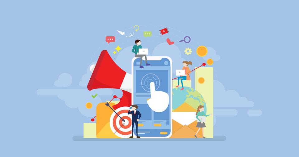 Gráfico ilustrativo de estratégia de marketing digital