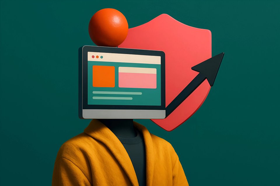 Ilustração digital abstrata de segurança