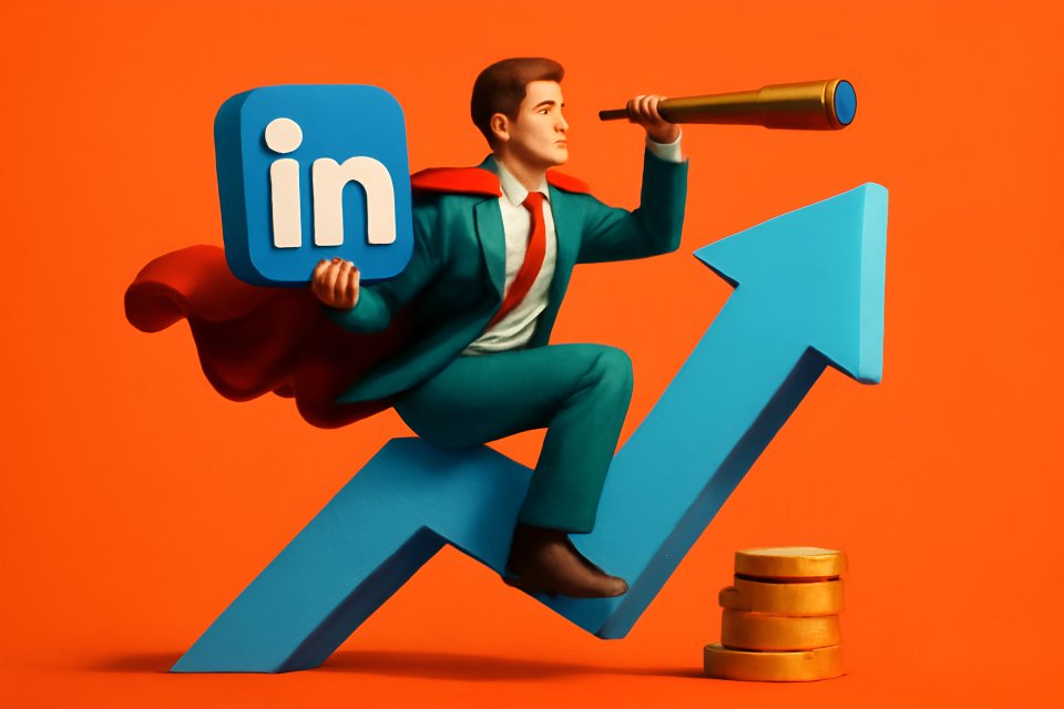 Ilustração da estratégia de crescimento no LinkedIn