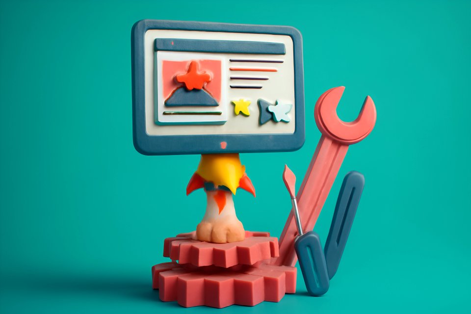 Colorful computer art with tools