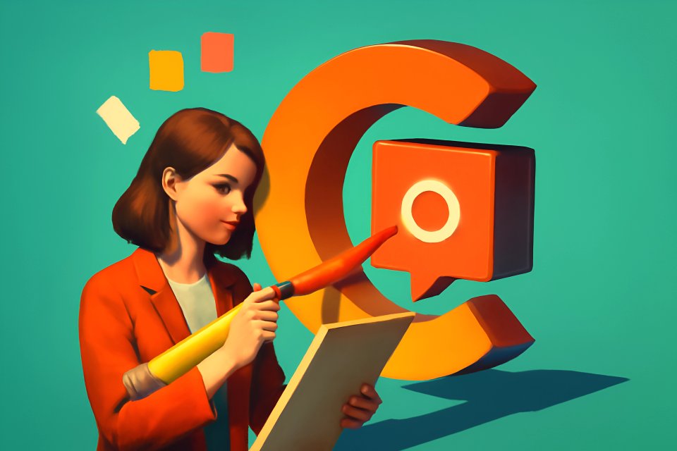 Woman using design tools creatively