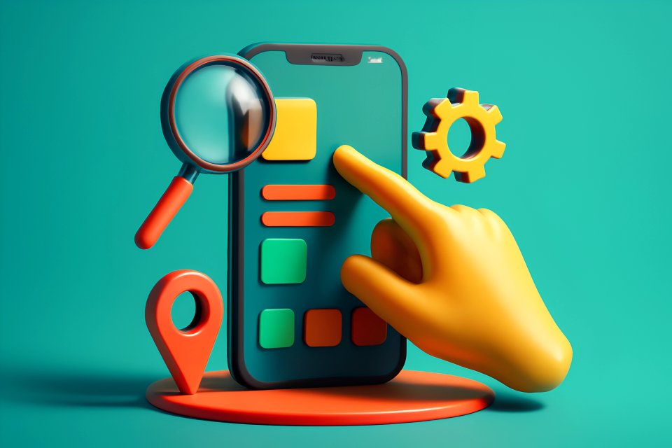 Farbenfrohe Interaktion in einer Smartphone-App