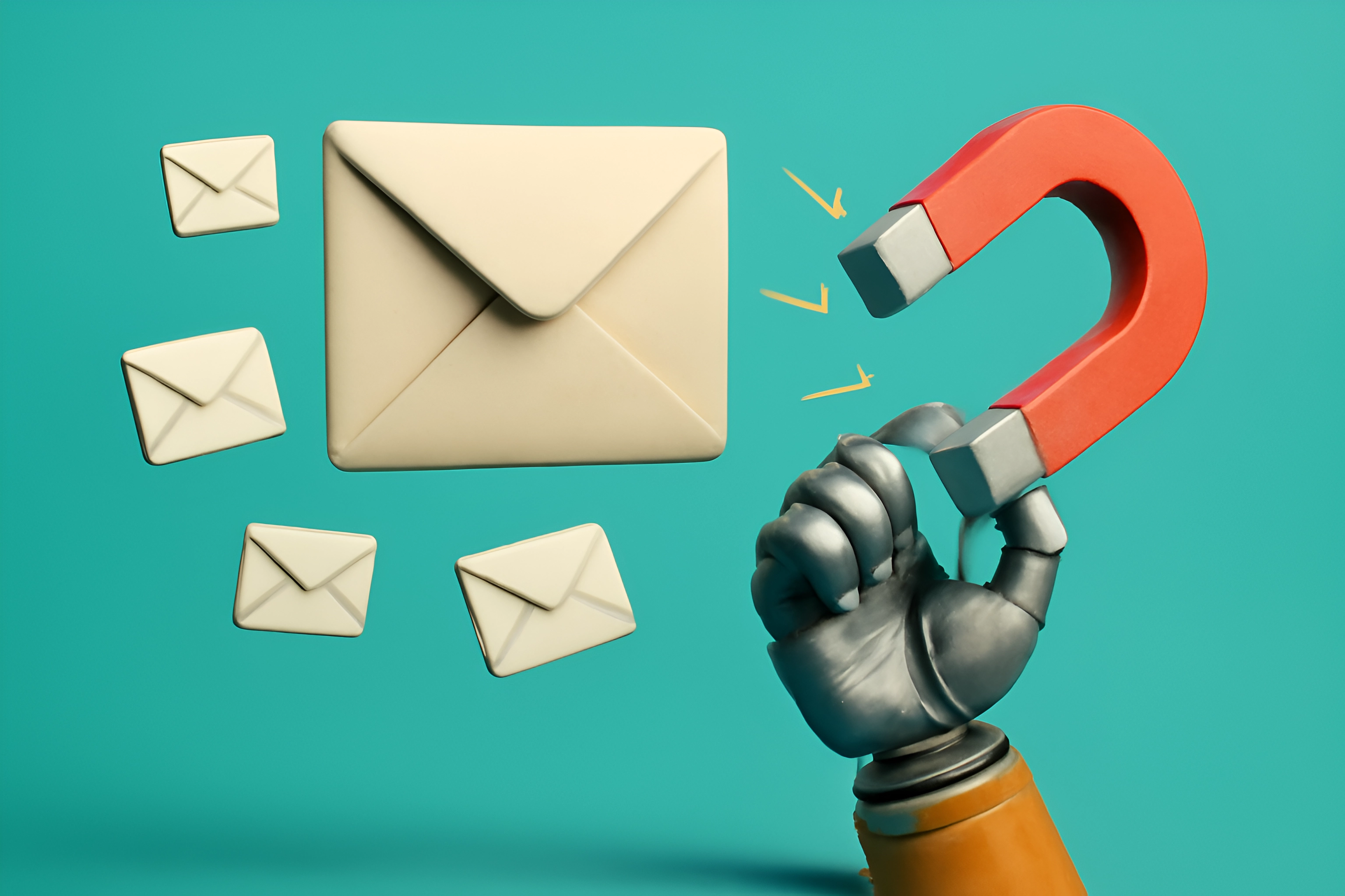 Magnet, der E-Mail-Umschläge anzieht