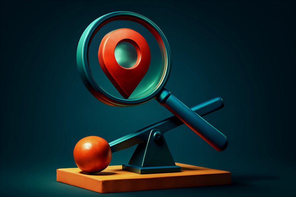 3D-Symbol für die Standortsuche