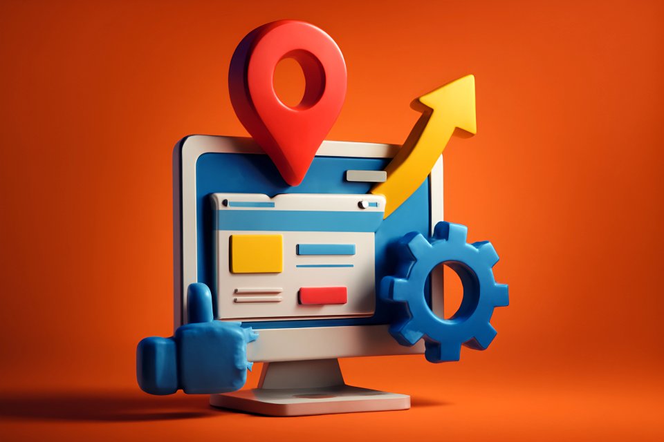 3D-grafik som illustrerar optimering av digital marknadsföring