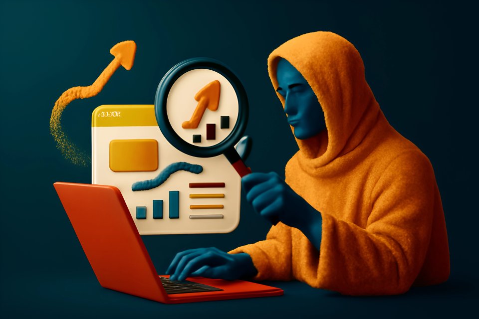 Análise de tendências de dados com um laptop