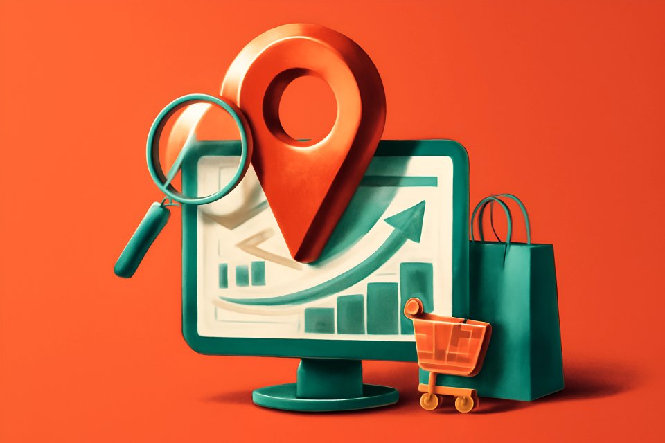 E-commerce analytics with location pin
