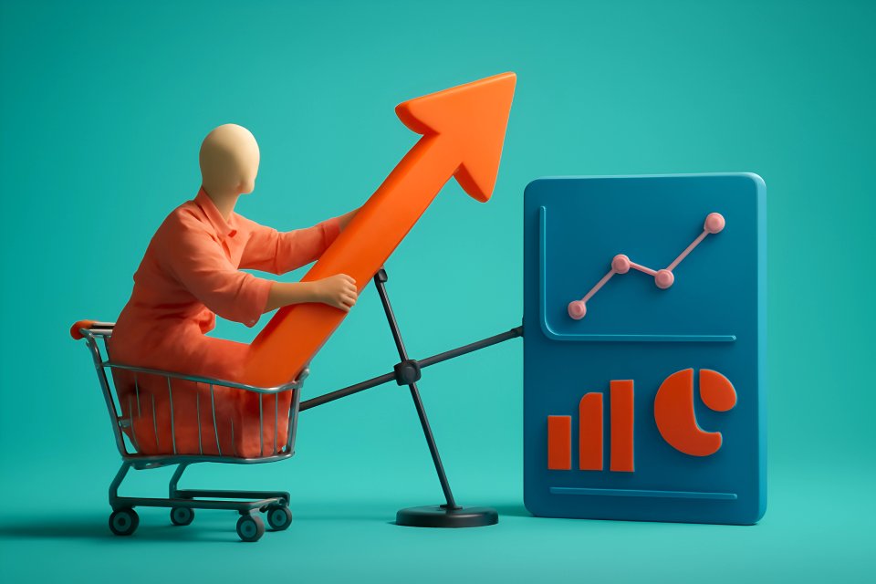 Business analytics growth illustration