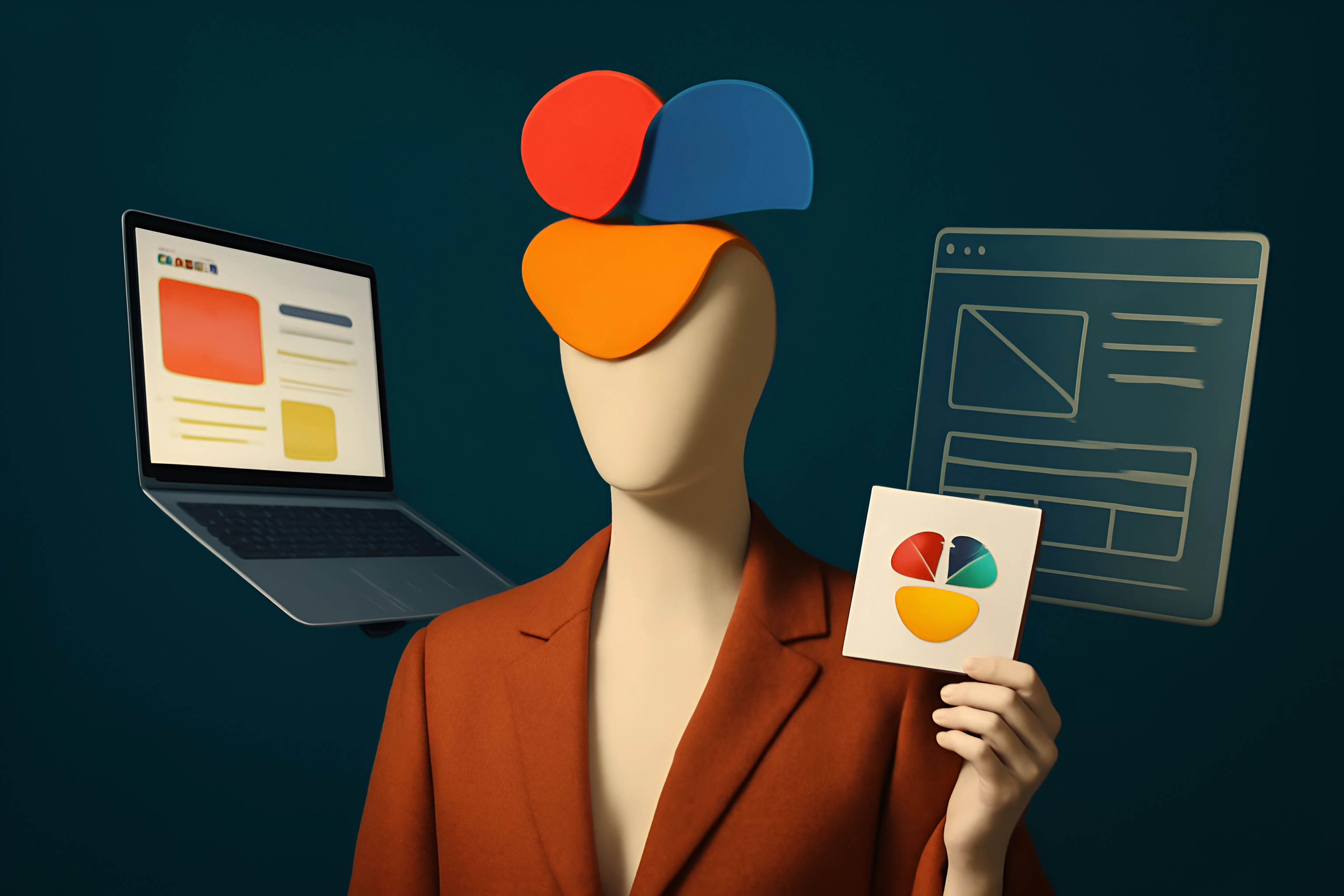 Illustration eines kreativen digitalen Designkonzepts