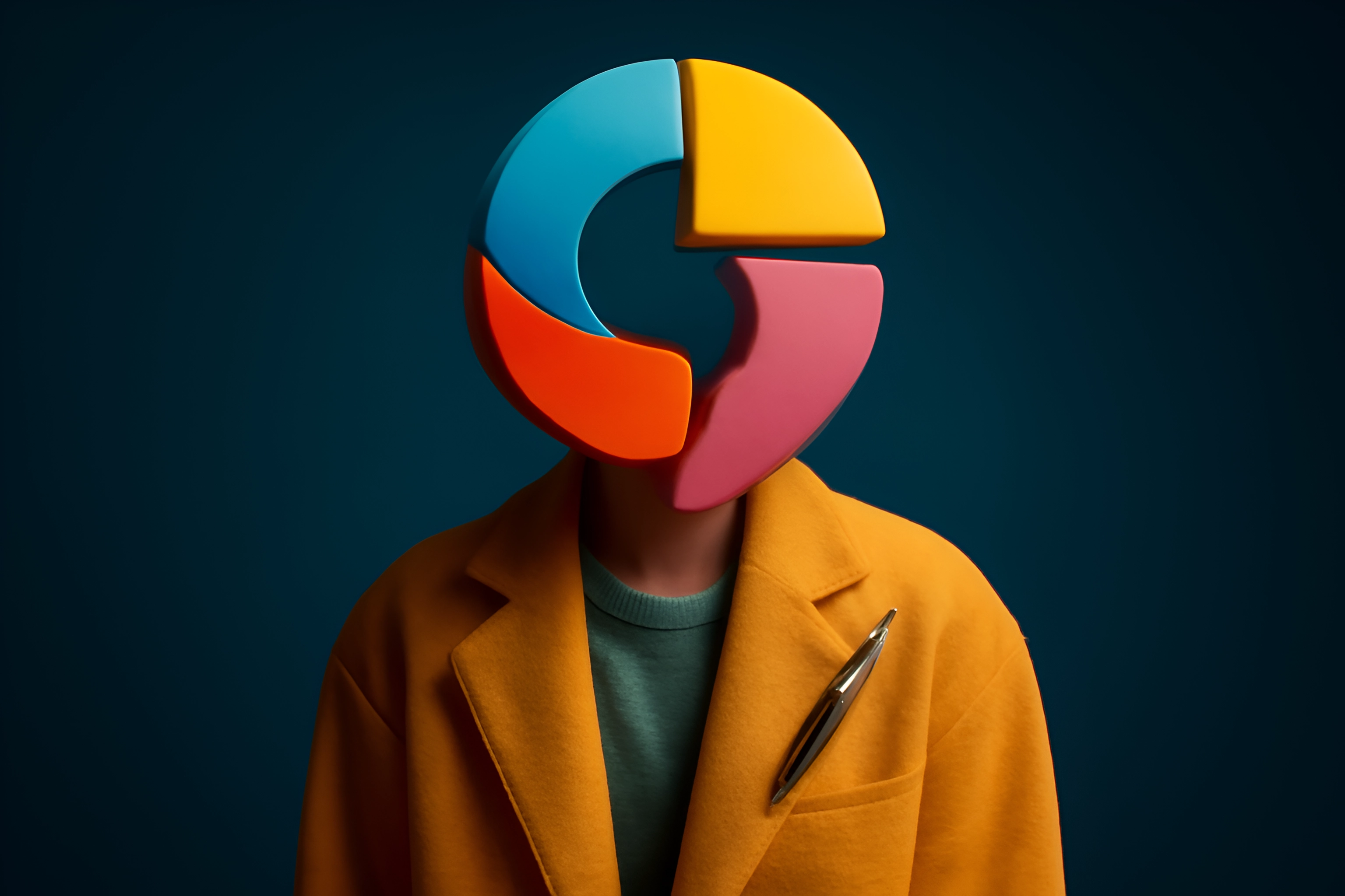 Colorful geometric head figure