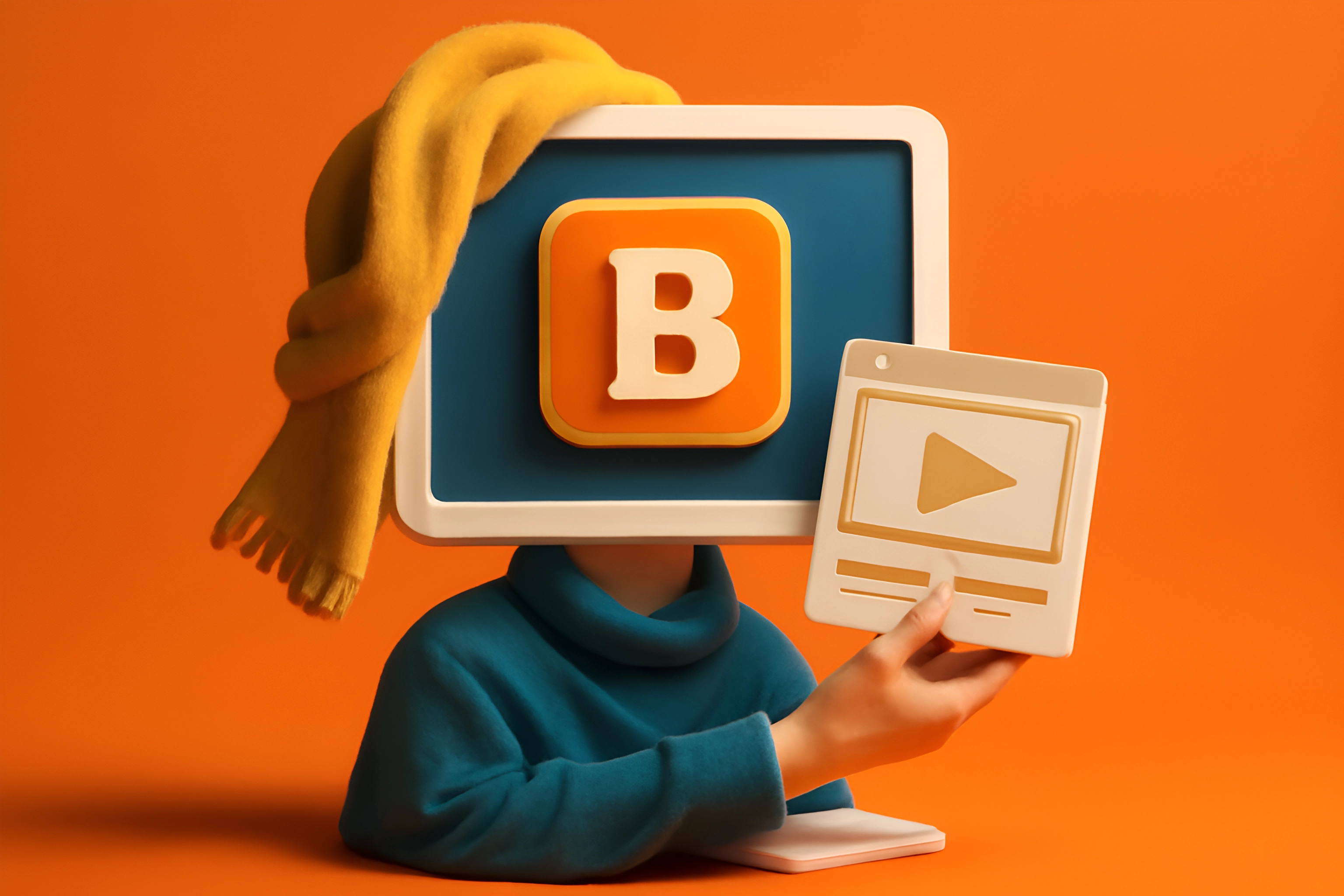 Datorskärm med videospelknapp