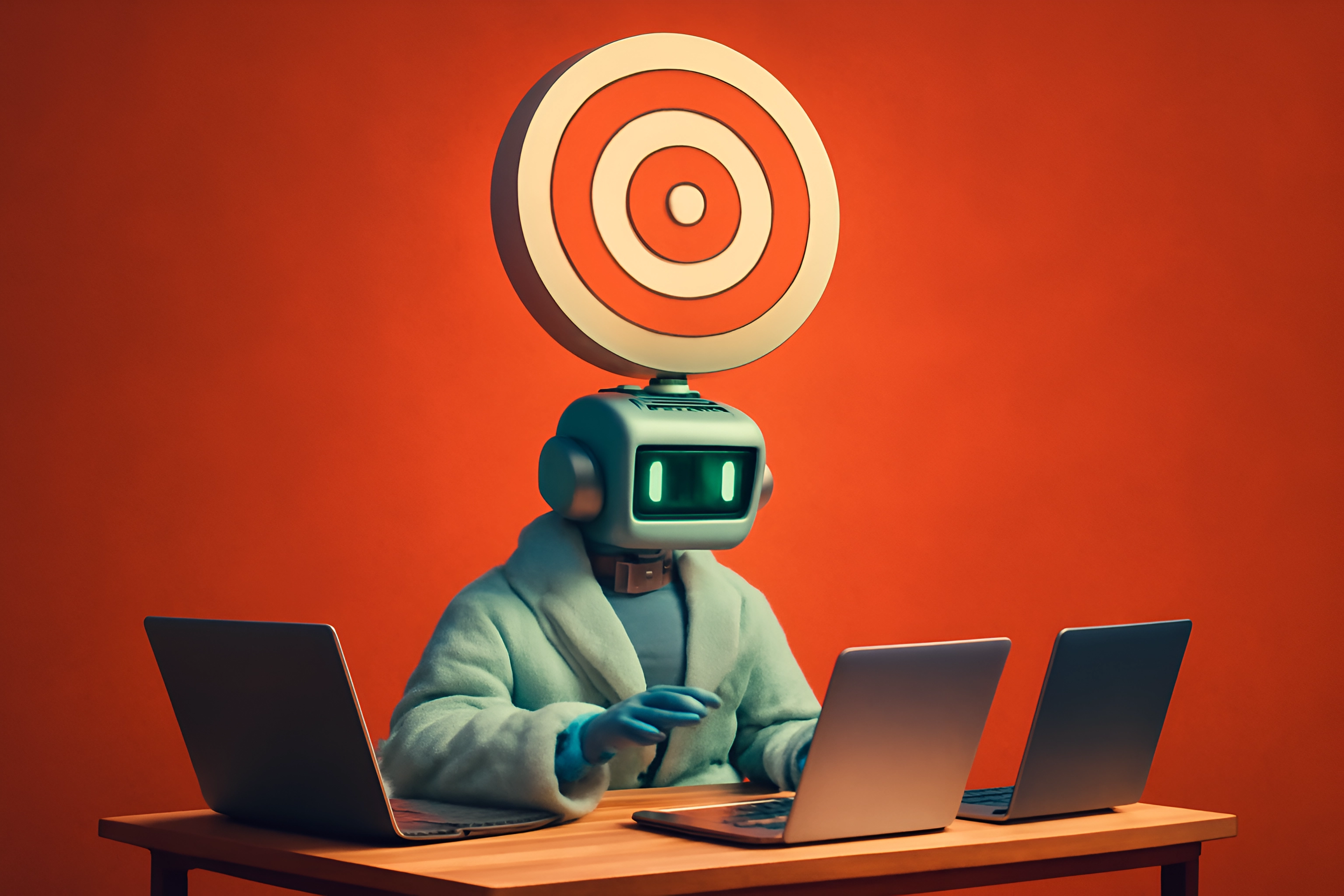 Robot with target head working