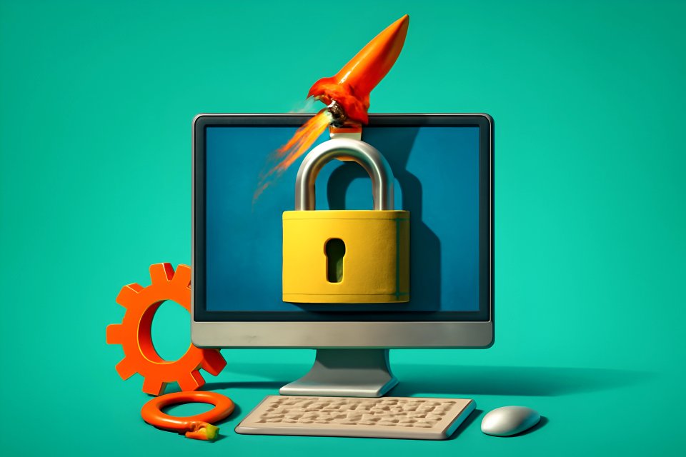 Computer padlock for cybersecurity