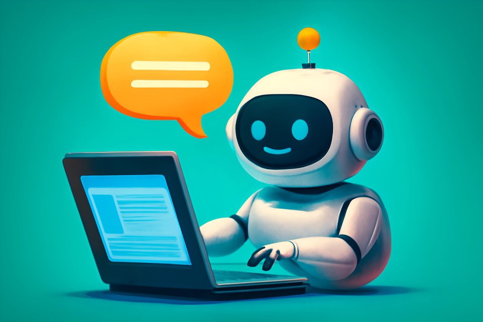 Robot utilisant un ordinateur portable pour communiquer