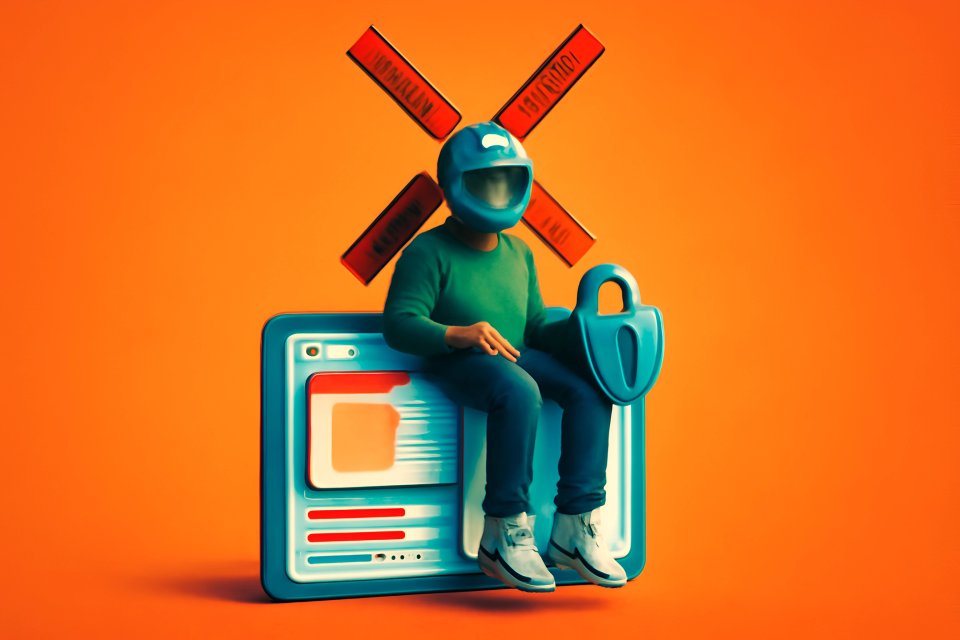 Personne illustrant les concepts de sécurité numérique